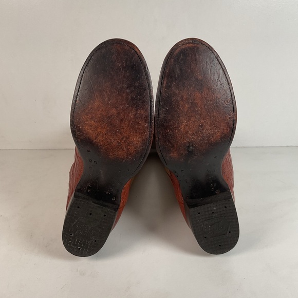 Tony Lama Royal Caiman Cowgirl Boots 7.5 M Belly Cut Tooled - Picture 2 of 16